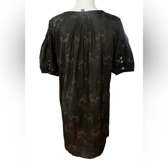 Ted Baker London Puff Sleeve Mini dress Black Whimsy Pintuck Front Size 4 US 10 - Picture 5 of 7